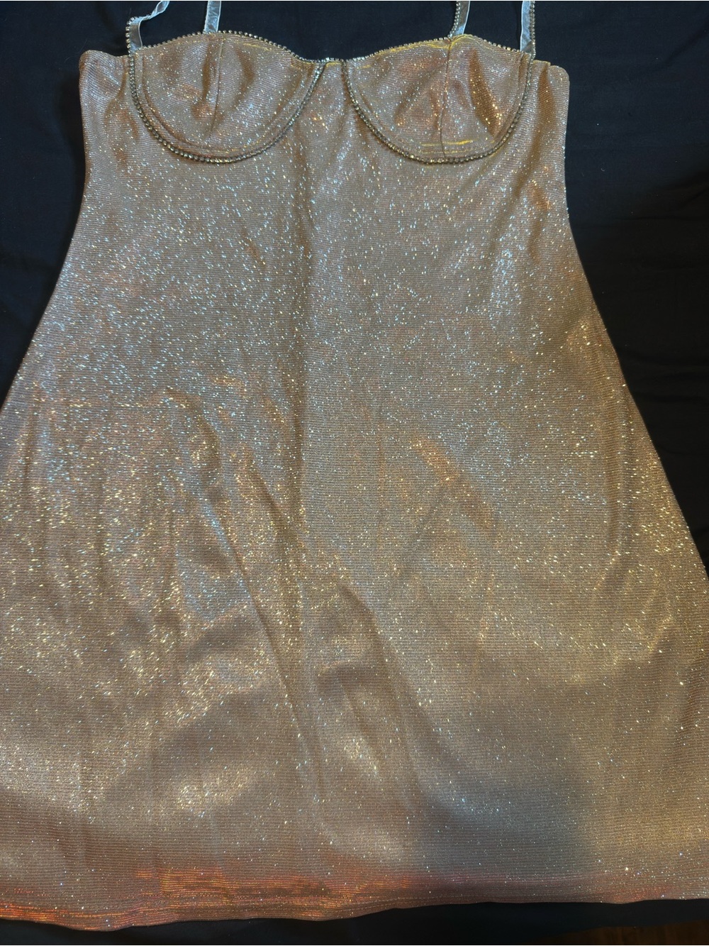 Sparkly Gold Mini Dress - Picture 4 of 5